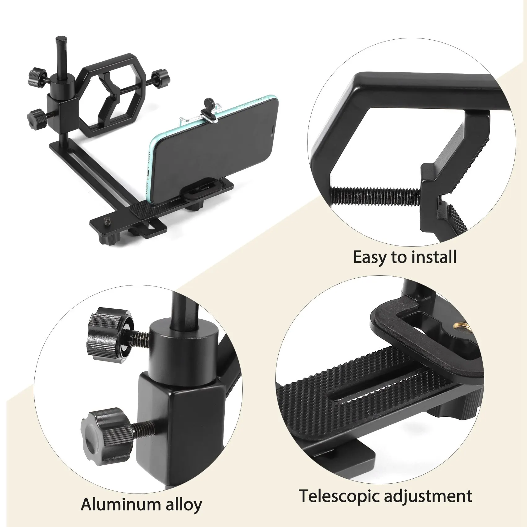 Telescopic Universal Digital Camera Phone Bracket Telescope Adapter