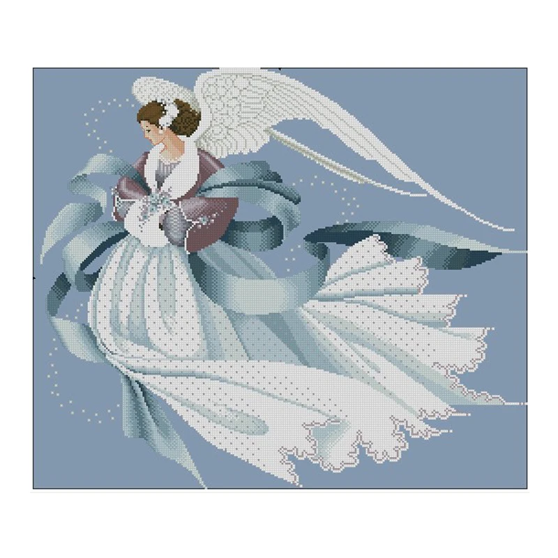 Amishop Gold Collection Counted Cross Stitch Kit, Angel of Winter, Fairy Goddess, Embroidery, Needlework