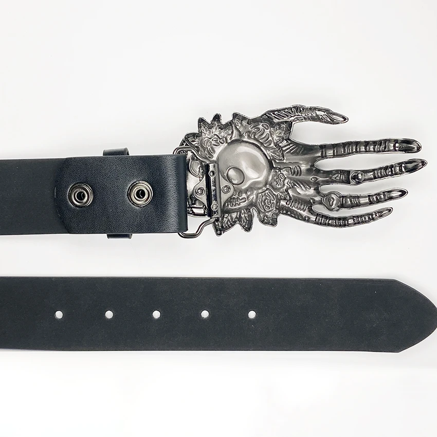 Herren gürtel Gürtel für Frauen Luxusmarke Gothic Punk Cowboy Straps Gothic Geschenke für Männer Mode Jeans Ghost Head Urlaub entworfen