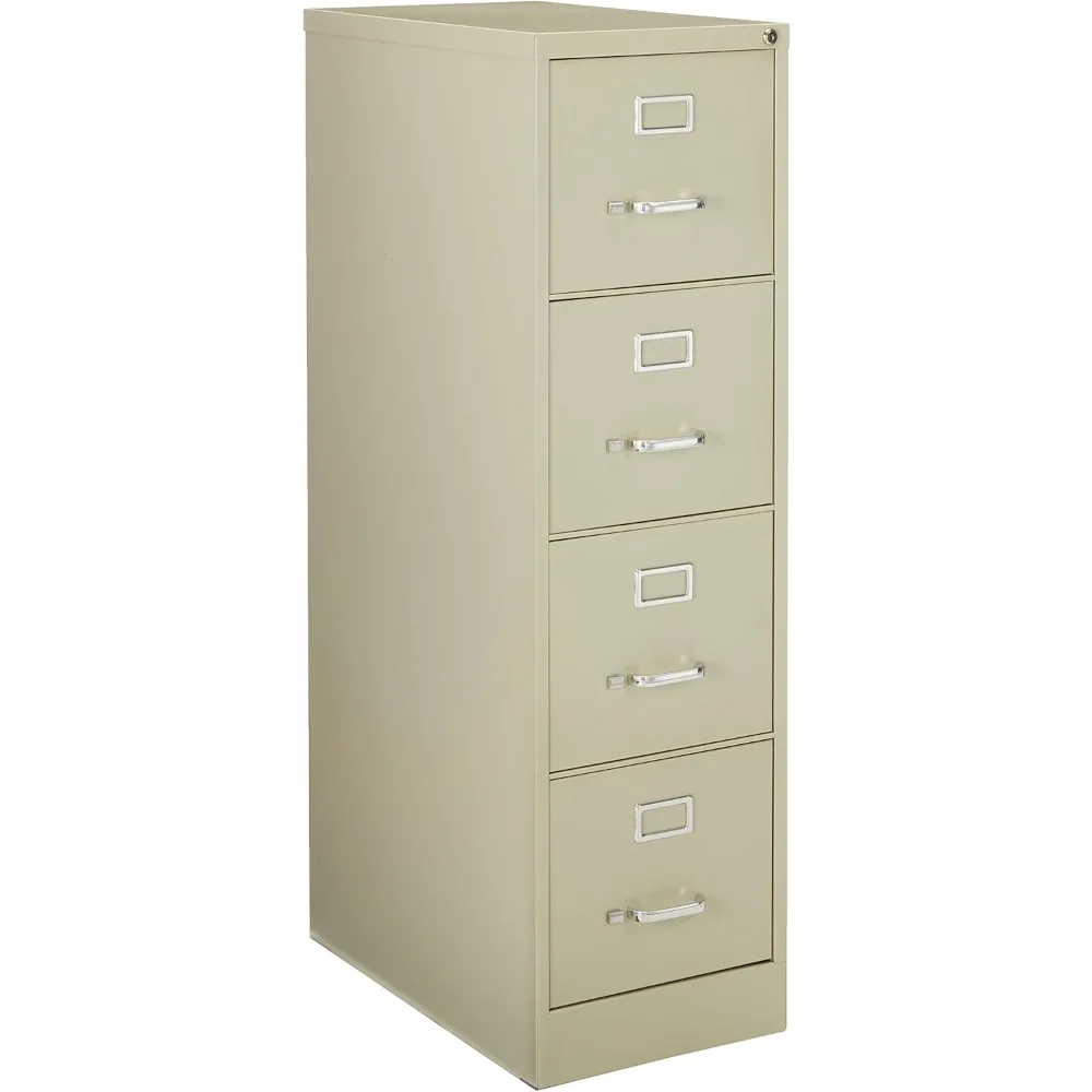 

4-Drawer Vertical File with Lock, 15 by 25 by 52-Inch, Putty