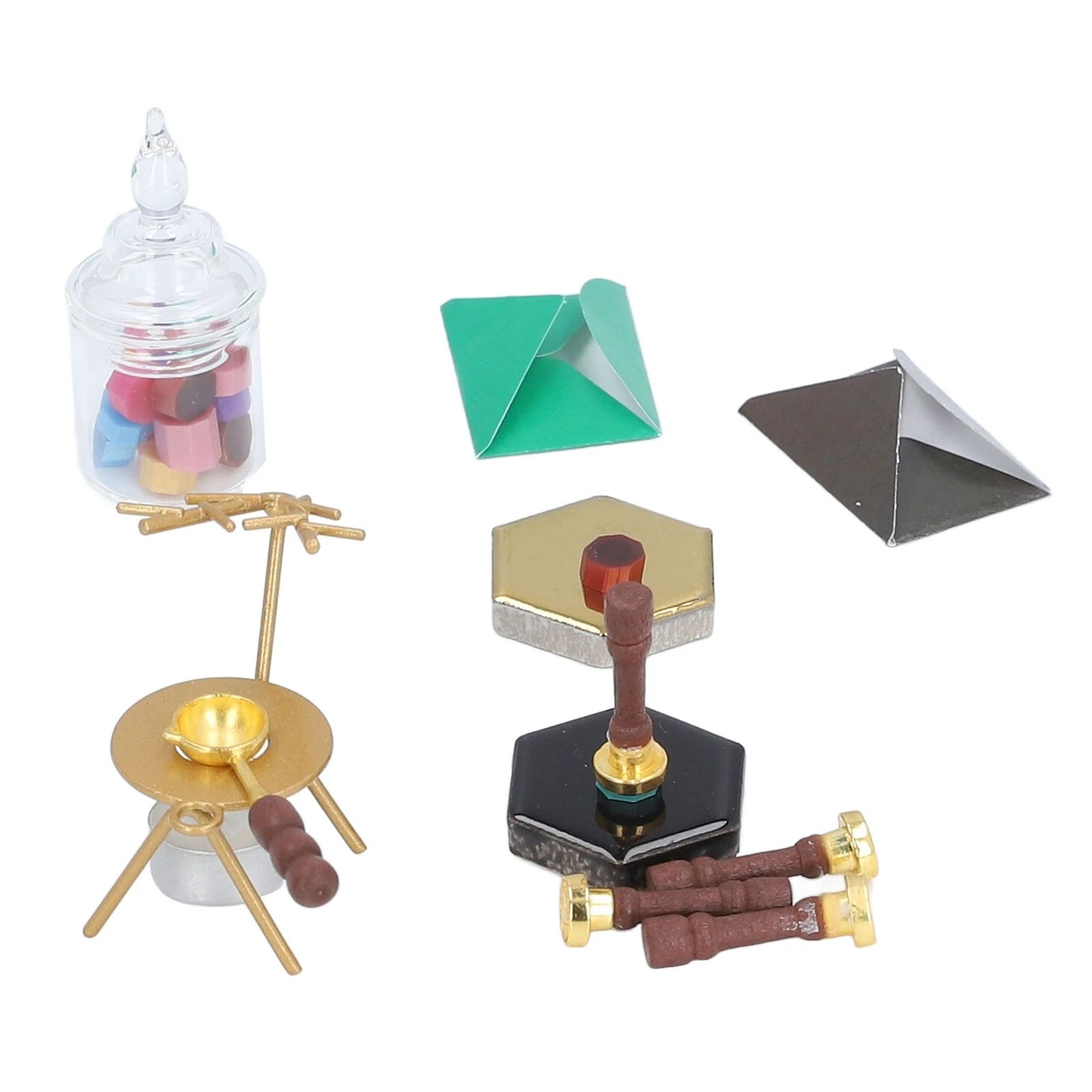 Dollhouse Wax Seal Stamp Multipurpose Innovative Simulation Exquisite Miniature Wax Seal Stamp Set for Dollhouse Accessories
