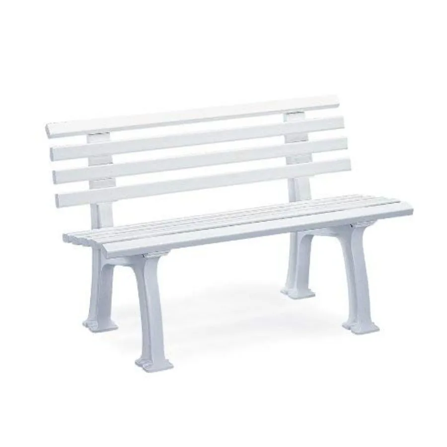 

Weatherproof German PVC Outdoor Bench for Garden Patio Porch Park Deck Steel and Resin Construction Gray Holds Up to 500 lbs