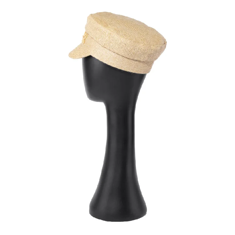 Neue Sommer Hüte Frauen Mode Baskenmütze RB Brief Militär Hut Lässig Reise Stroh Flache Top Hut Designer Große Größe Baseball Kappe – Detail 9