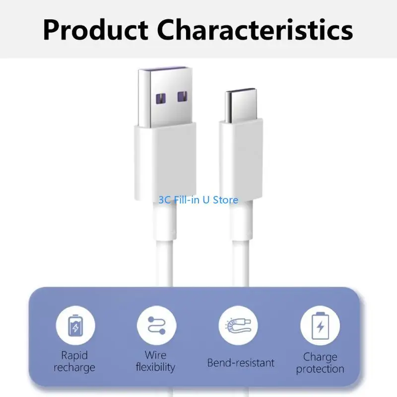 G8TA شحن الكابلات السريع سلك 5A الحالي الذكور USB إلى خط الموصل من النوع C