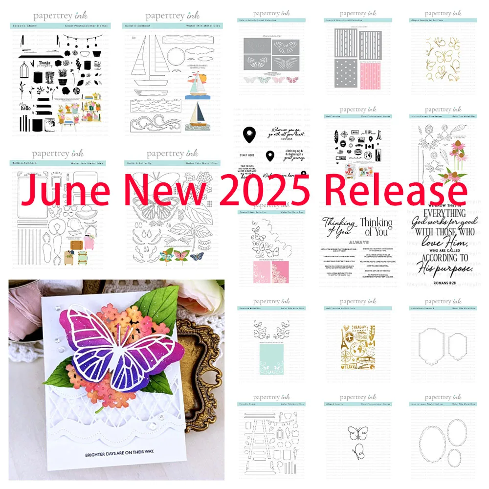 

New Dies Stamp Eclectic Charm Sentiments Stamp Elegant Edges: Butterflies Die Stencil DIY Scrapbooking Home Blessings Gift Craft