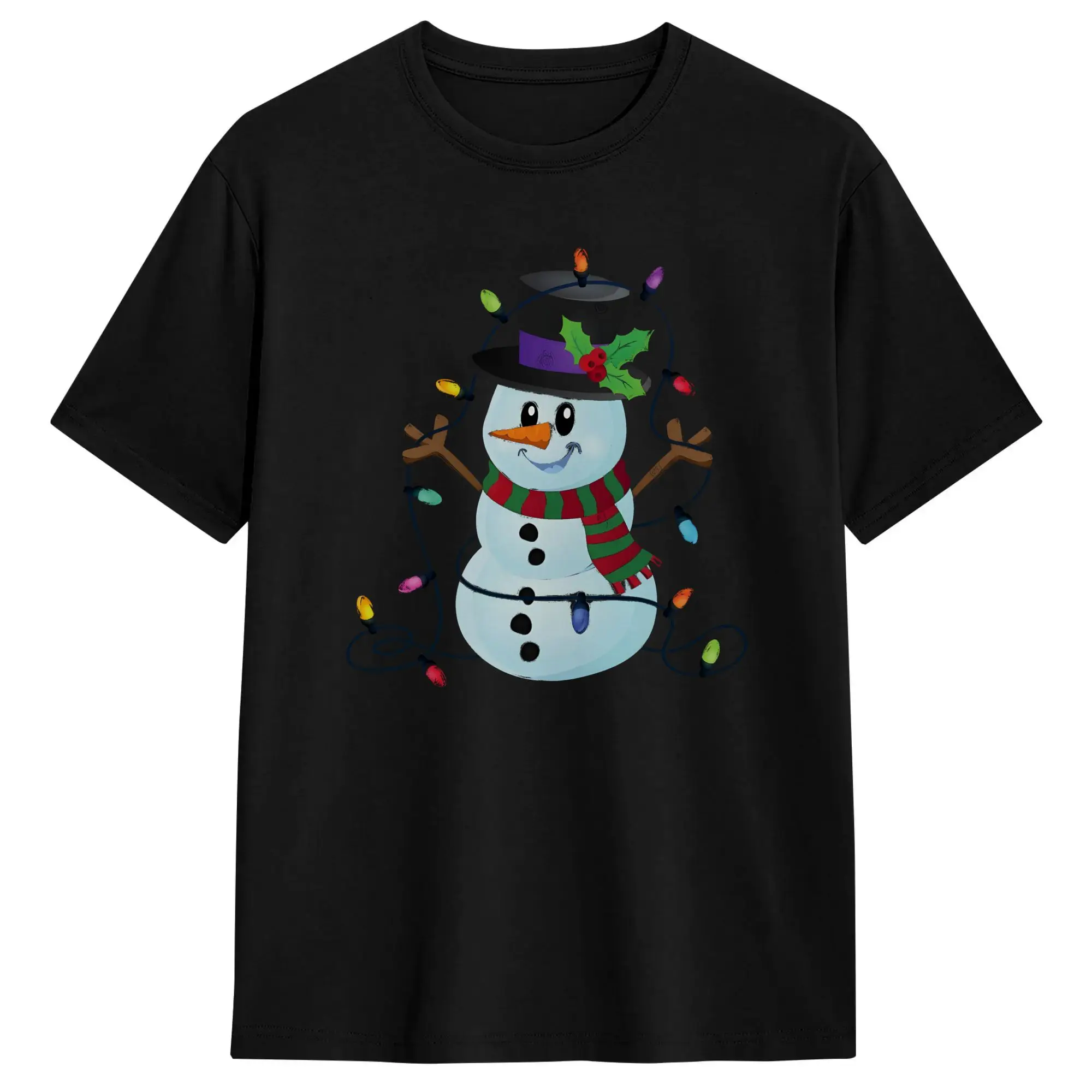 Men Snowman Frostys T Shirts  100% Cotton Clothes Humor Short Sleeve Crewneck Tees Plus Size T-Shirt