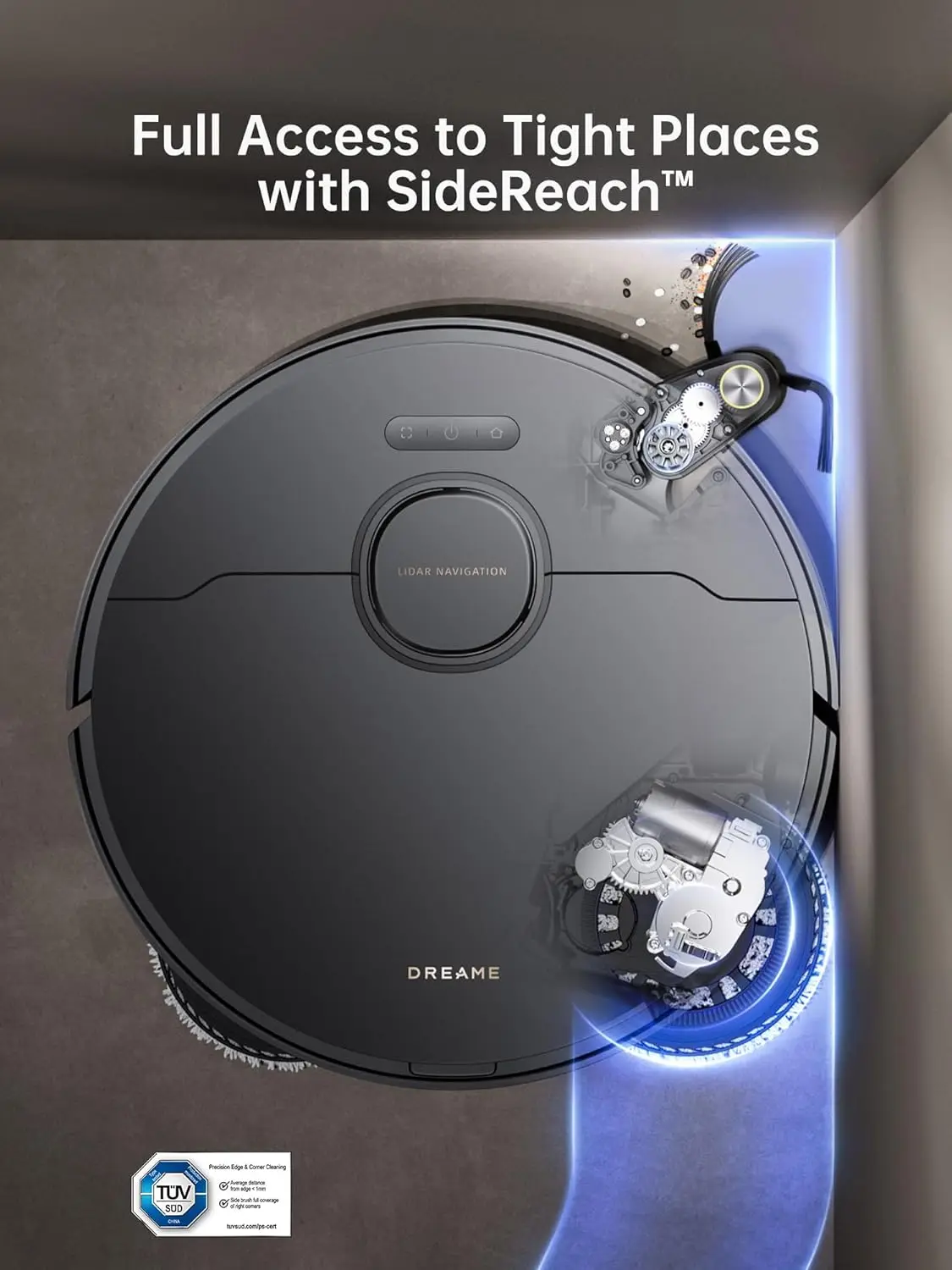 Dreame Ultra Robot Vacuum 75Days Self-Emptying Robot Vacuum and Removable & Liftable Mop Combo 198Mins Runtime Robotic Vacuum