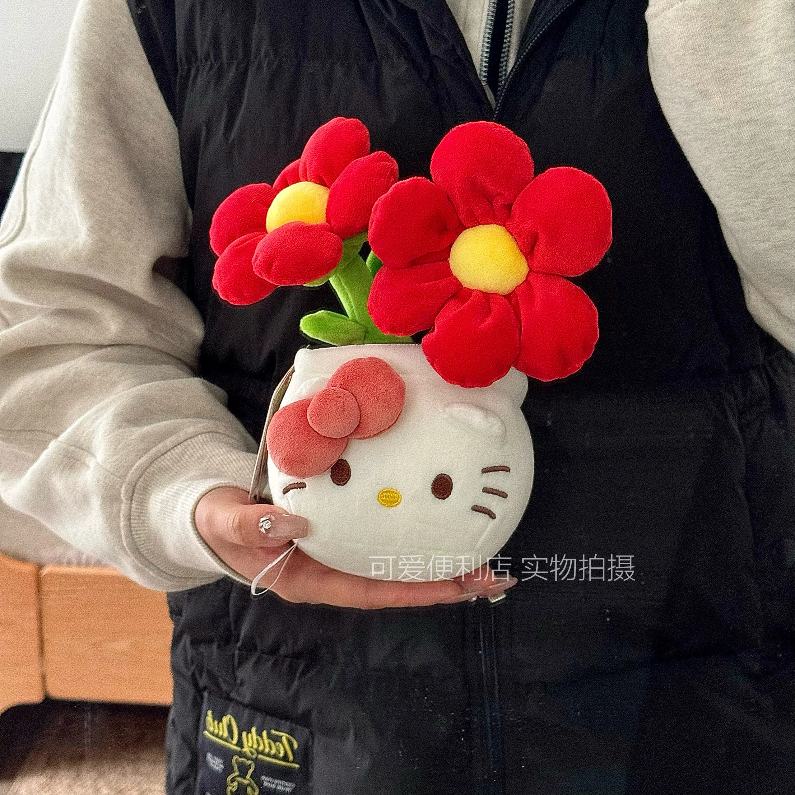 

Sanrio Hello Kitty плюшевая кукла Hello Kitty в горшке, кукла-букет, игрушка, подарок для девочки, цветочные украшения, кукла, подарок ребенку