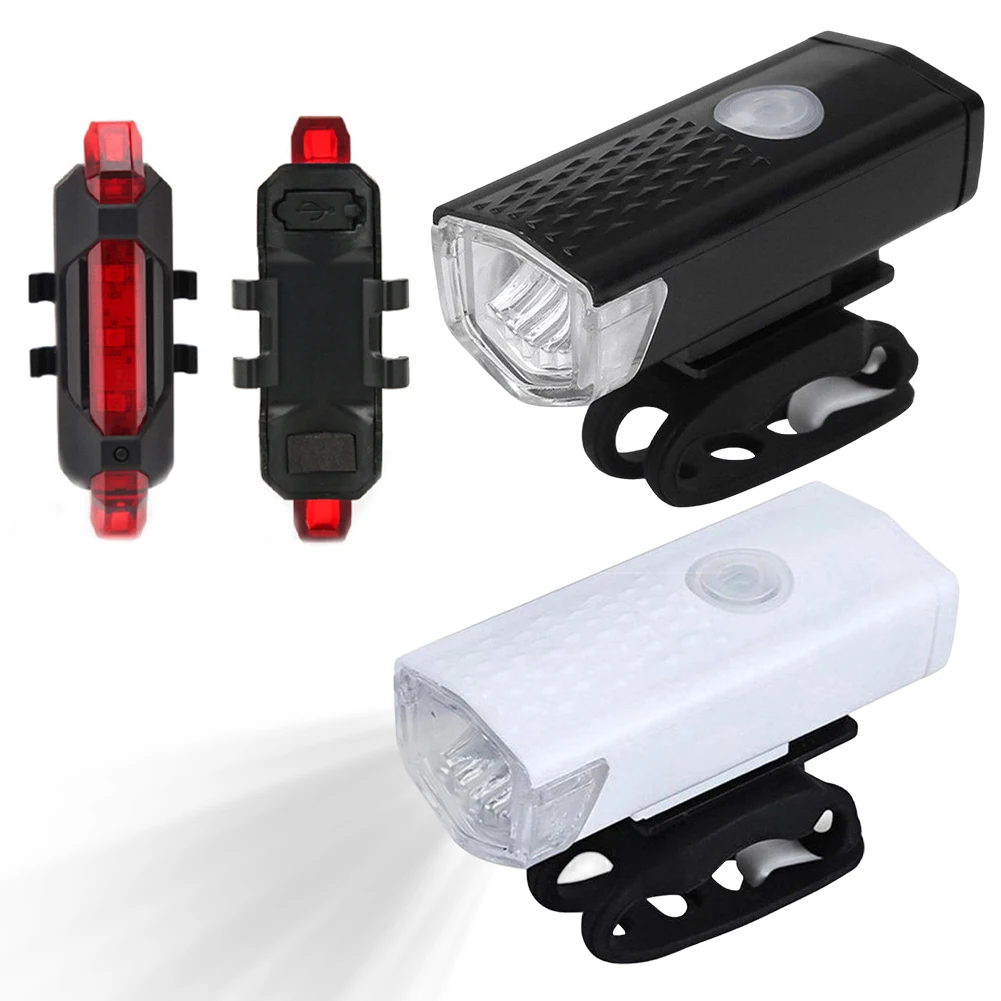 مجموعة إضاءة أمامية وخلفية للدراجة، ضوء دراجة عالي السطوع IPX4 مقاوم للماء، مصباح LED للدراجة، أوضاع إضاءة متعددة للطوارئ
