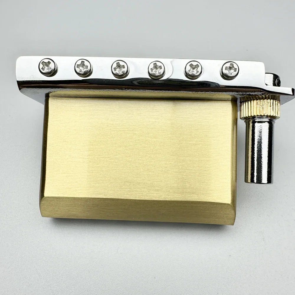 KAYNES 2 point Electric Guitar Tremolo System Bridge With Brass Block and Saddles for ST and suhr guitar Chrome Silver KY06