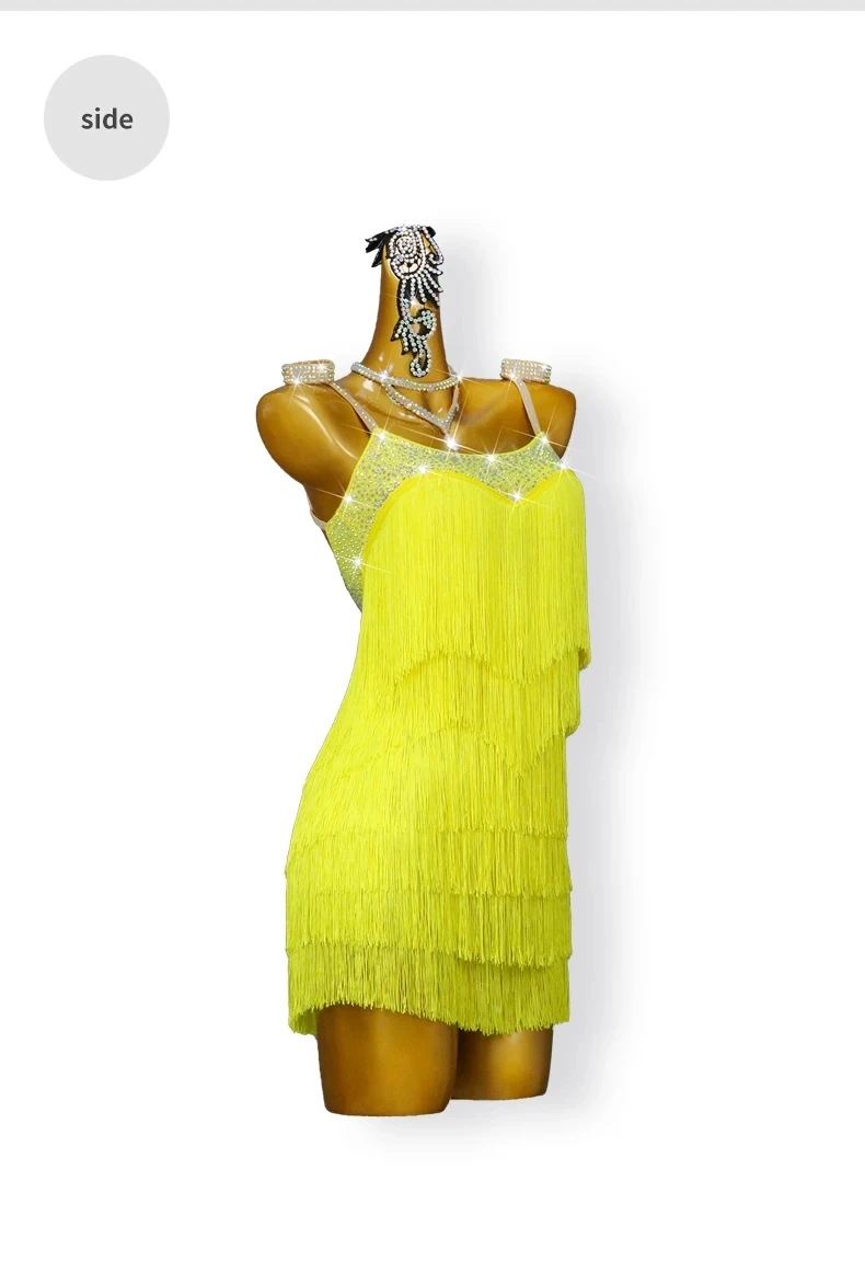 2026 Neues Latein-Tanzkleid für Mädchen, Damen-Tanzkostüm, Samba-Kostüm, formeller Ballroom-Rock für Erwachsene, Tanzkleidung, Bühnen- und Abschlussball-Kurzkleid – Detail 8