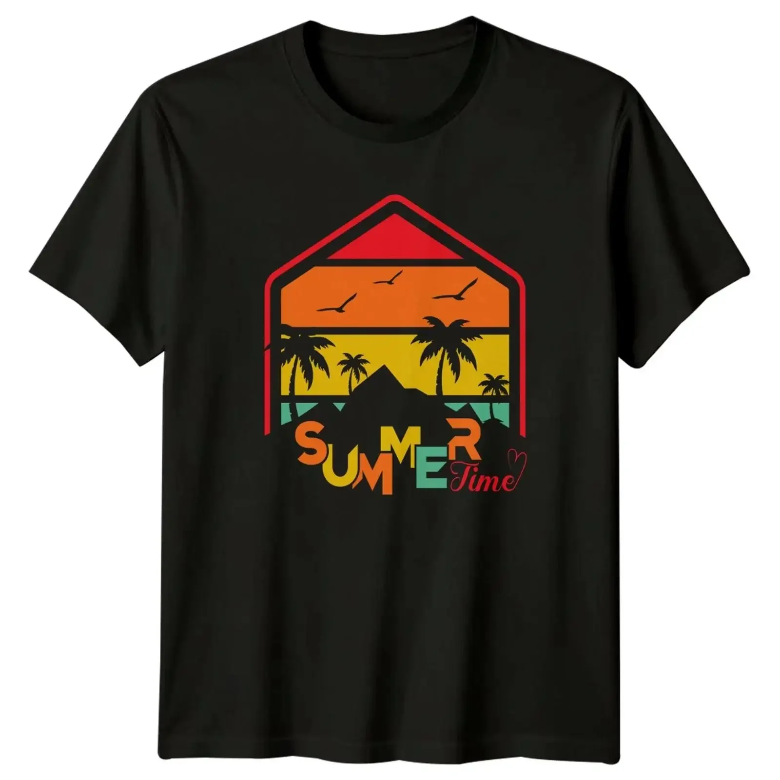 Sommer-T-Shirt, tropischer Strandurlaub, Urlaub, Geburtstag, Vintage-Stil, gewaschen, vielseitig, bequem, Unisex, Streetwear-Mode