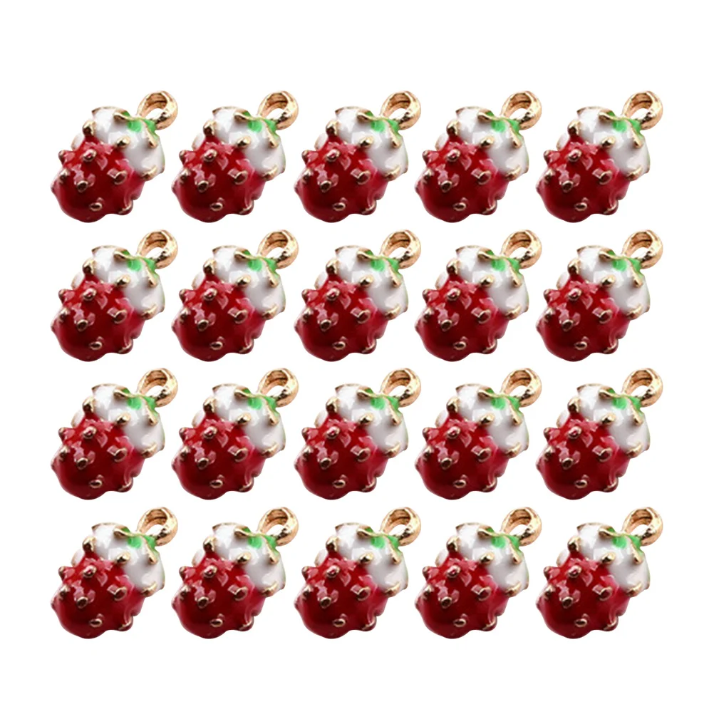

20Pcs Alloy DIY Strawberry Pendant Charms Jewelry Making for Necklace Bracelet Keychain Special Gift Accessories