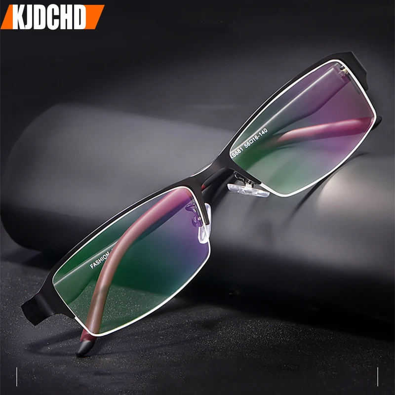 

MenTR90 Titanium Alloy Eyeglasses Frame for Male Eyewear Flexible Temples Legs Half Rim Optical Prescription Eyeglasses Frame