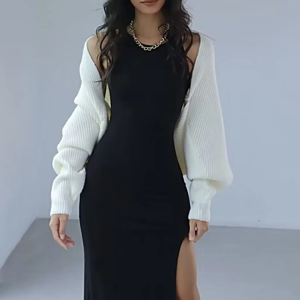 

Women's Solid Color One-Piece Shawl Sweater Jacket Autumn Winter Fashion European American Style Wholesale