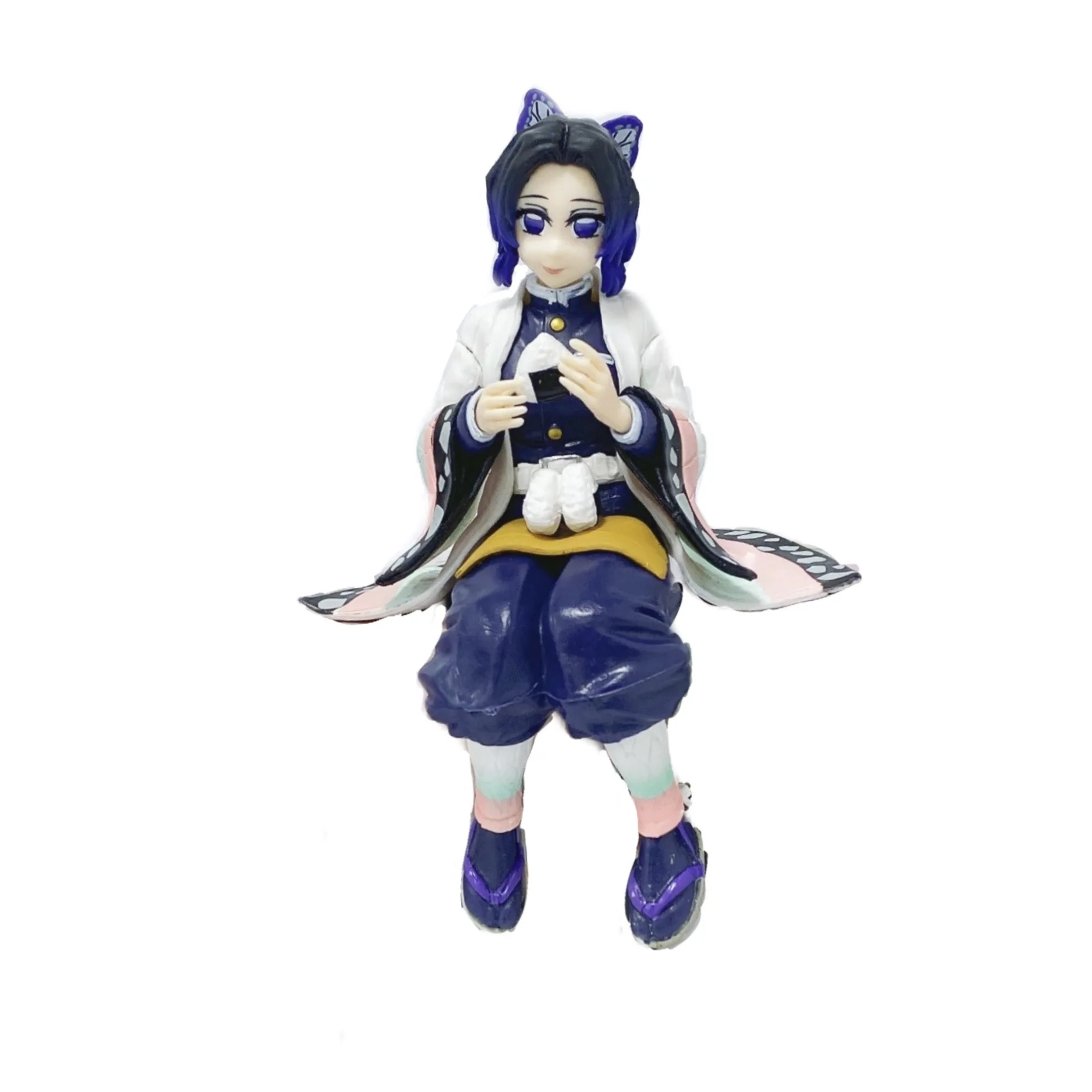 Anime Demon Slayer Figure Tanjirou Nezuko Zenitsu Inosuke Shinobu Mitsuri Giyuu Eat Rice Balls Kimetsu No Yaiba Action Figurine