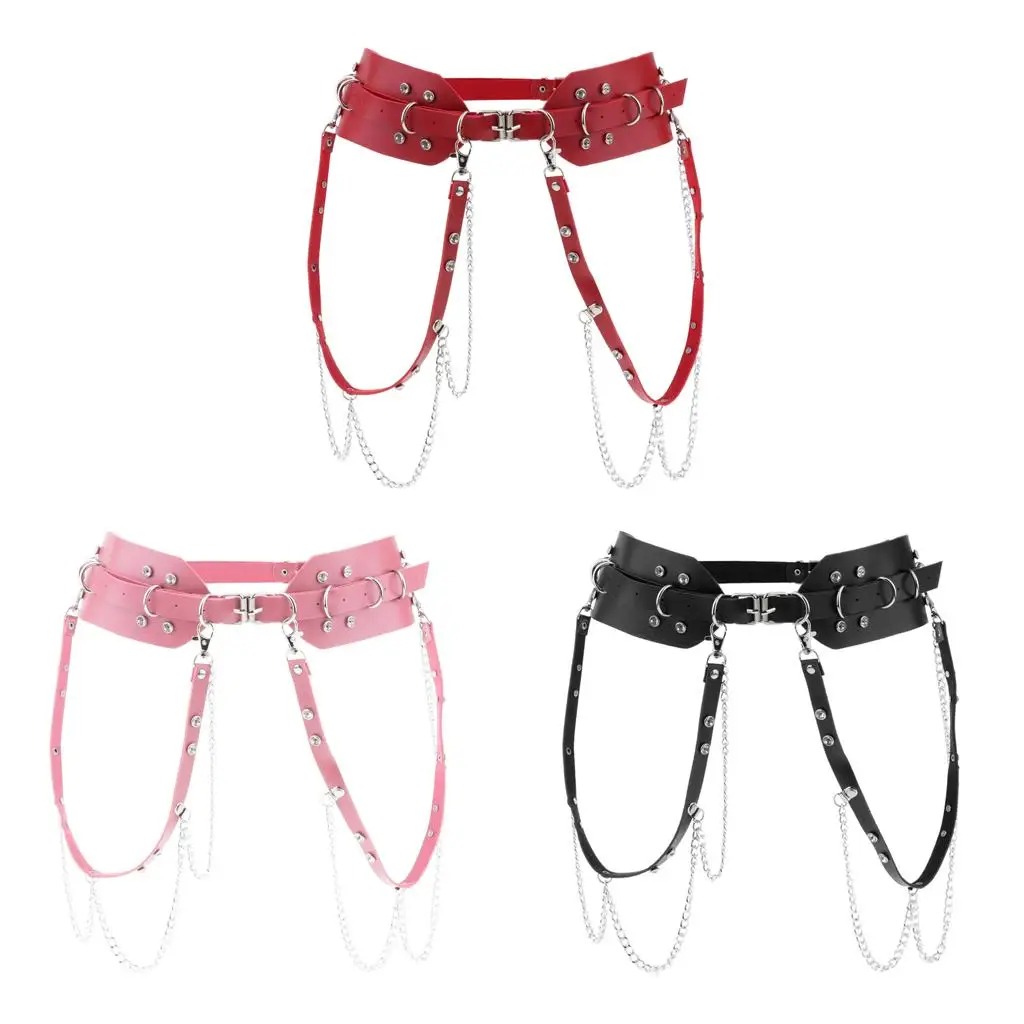 

Adjustable Punk Waist Belt PU Leather Wide Waistband Corset Accessories for Dance Club Festival