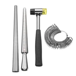 Professional Ring Enlarger Stick Mandrel Handle Hammers Ring Sizer Finger Measuring Stick for DIY Jewelry Making Measuring Tools