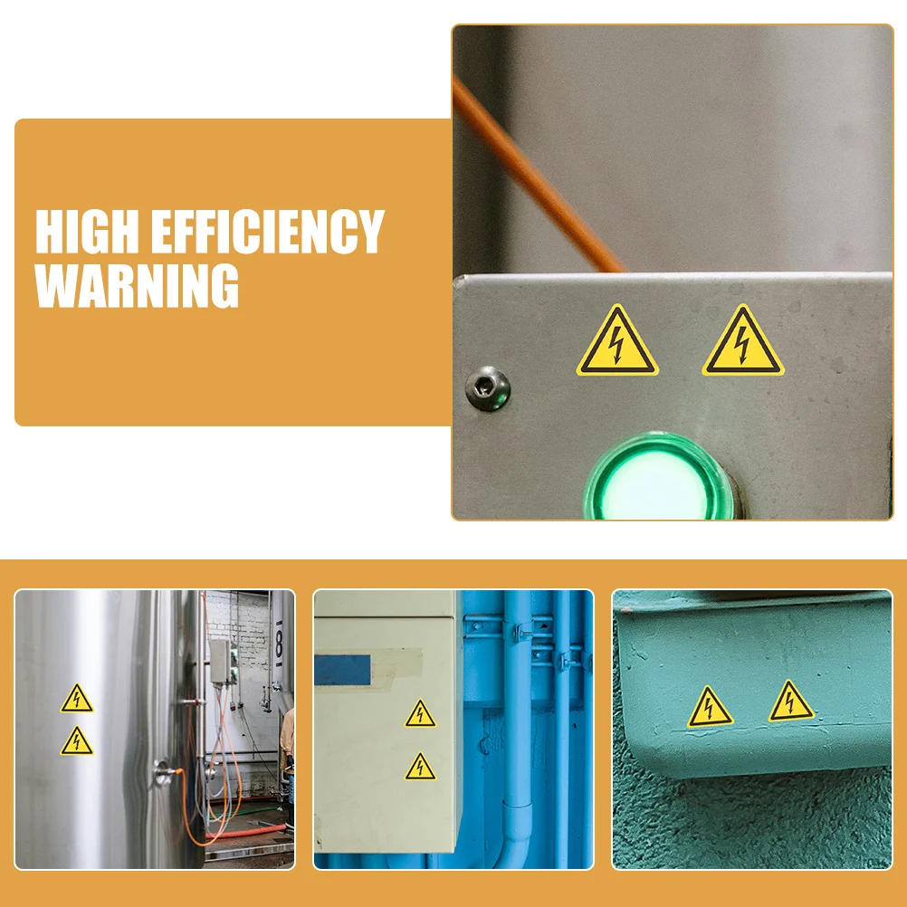 12Pcs Electrical Panel Warning Stickers High Voltage Triangle Signs Safety Warning Labels Caution Electrical Stickers