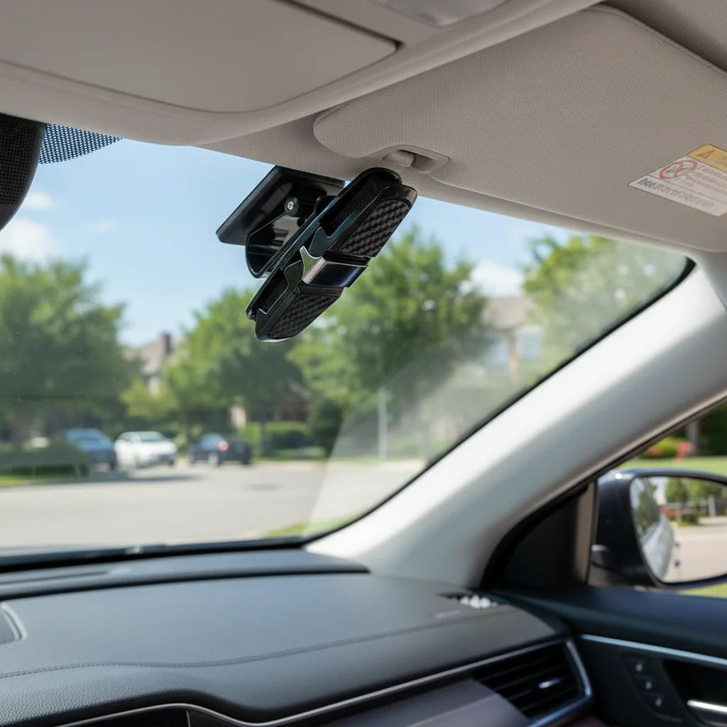 Car Sunglasses Frame Carbon Fiber Bills Glasses Clip Multi Function In Car Creative Eye Box Card Double Headed Clip On Board