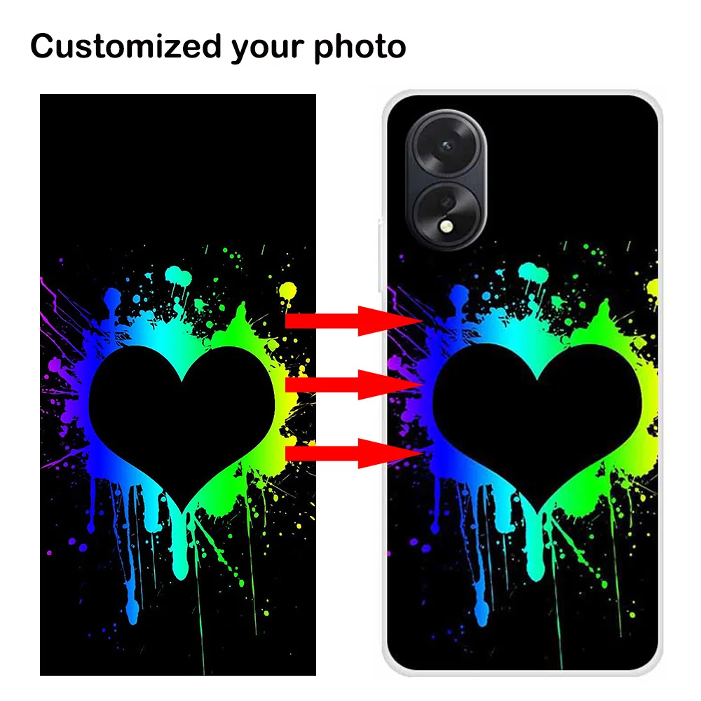 Customized Clear Cases for OPPO A38 A18 4G A58 A78 5G A58X DIY Phone Cover Design Photo Pictures Image Text Name TPU Coque Soft