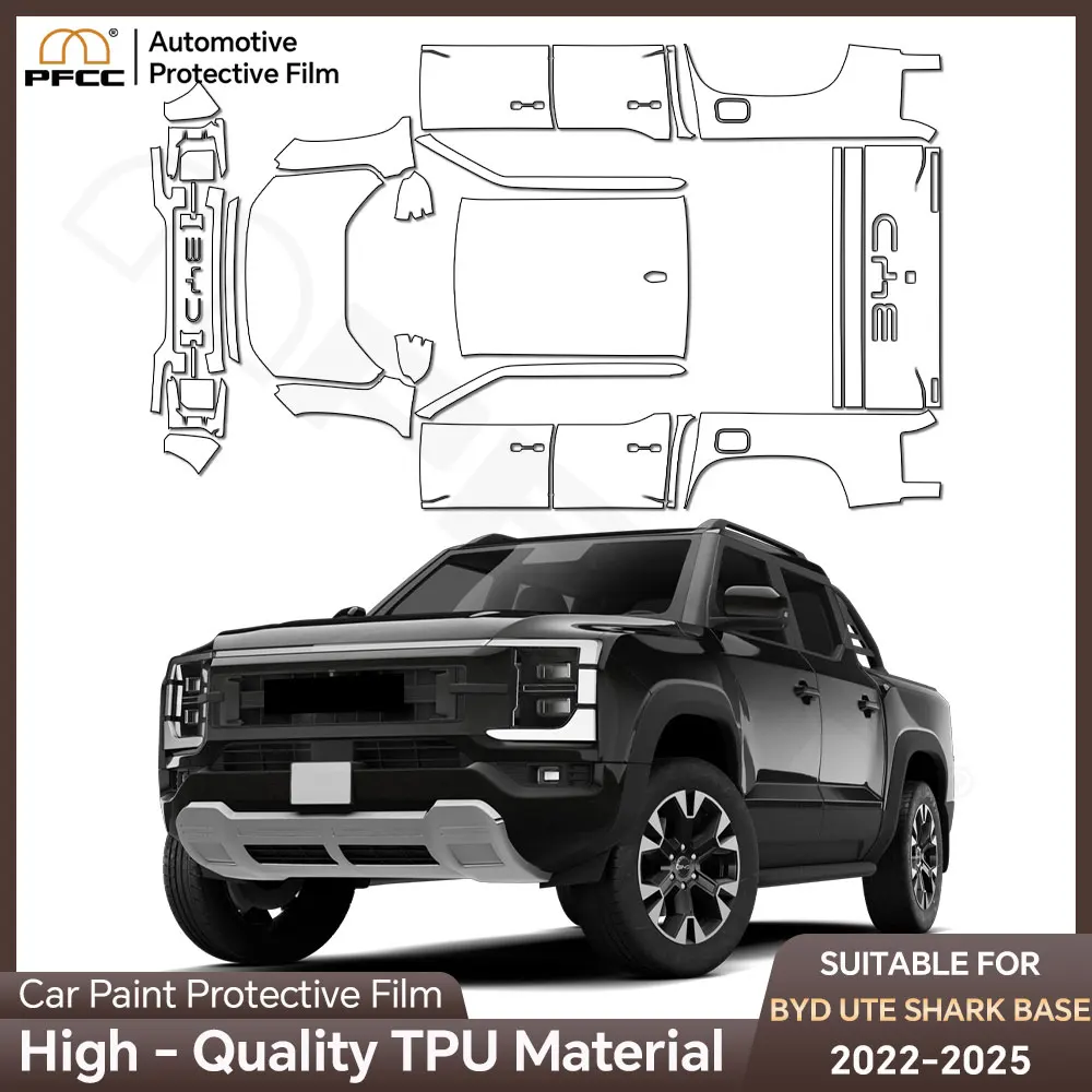 

For BYD Ute Shark Base 2024-2025 9Mil TPU Paint Protection Film Car Body Sticker Anti-scratch Protective PPF Car Accessories