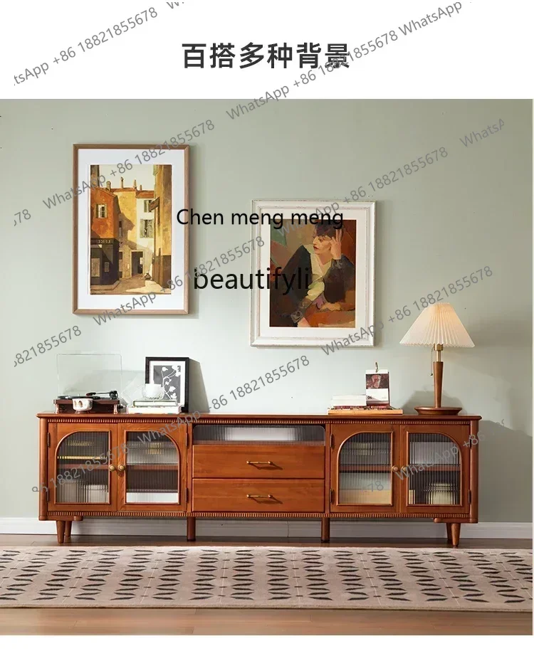 SS new styleFrench retro TV living room full solid wood TV gla cabinetss 7486 ss 7486