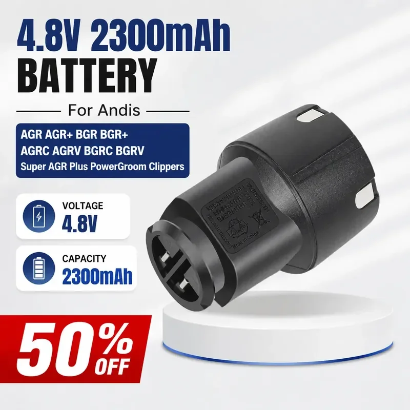 

4.8V 2300mAh Battery For Andis AGR AGR+ BGR BGR+ AGRC AGRV BGRC BGRV Super AGR Plus PowerGroom Clippers