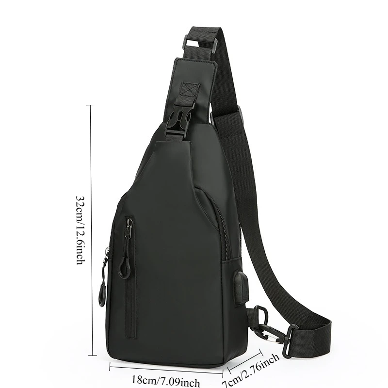 Trendy and Fashionable Chest Bag Solid Color Men Minimalist Chest Bag Outdoor Casual Fashion One Shoulder Crossbody Bag