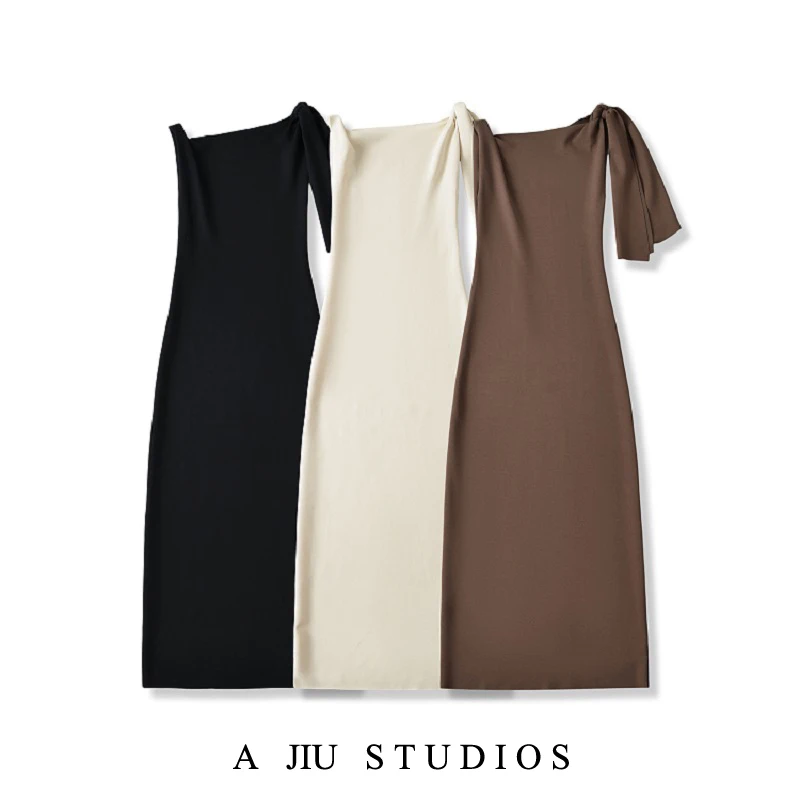 

Asymmetric oulder Sa Design Sexy Bared oulder Waist Cinching Slimming Bodycon Long Dr Women's Faion Spring S...