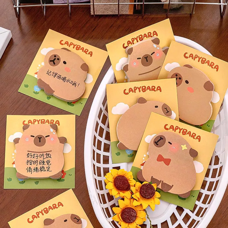 40pcs/lot Creative Capybara Memo Pad Kawaii Animal Sticky Notes Stationery Label Notepad Planner Sticker Post School Supplies