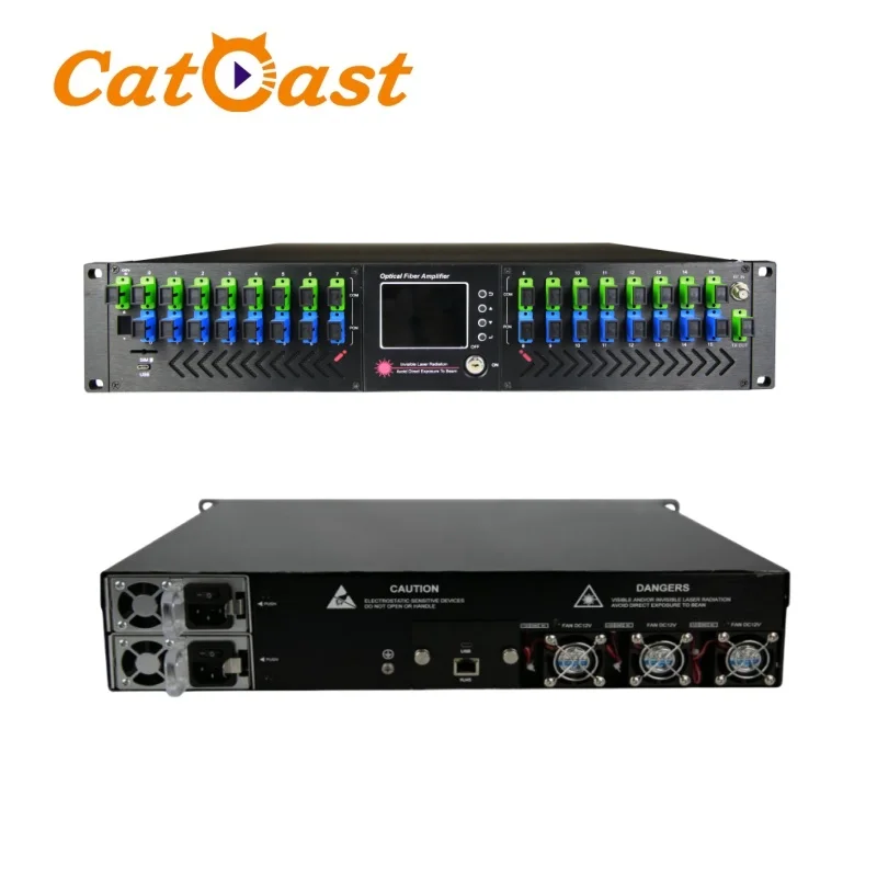 

CATV FTTH EDFA 16x22db 16*23db WDM Output CATV Optical Fiber amplifier 1550nm High Power for FTTH CATV