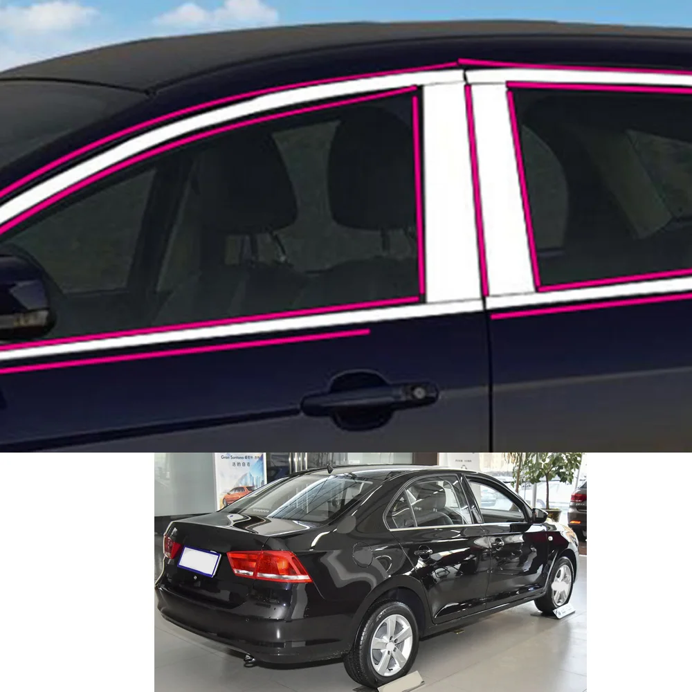 

For VW Volkswagen SANTANA Sedan 2013 2014 2015 Car Sticker Garnish Pillar Window Middle Strip Trim Frame Hoods