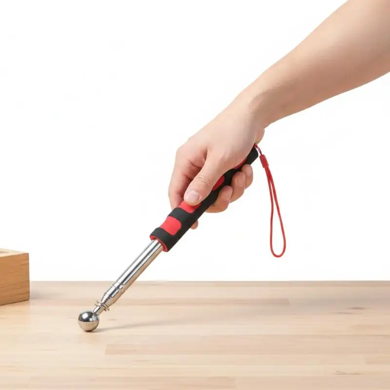 Telescopic Hollowing Test Hammer 115cm Thickened Retractable Rod for Home Wall Tile Renovation Inspection Tool