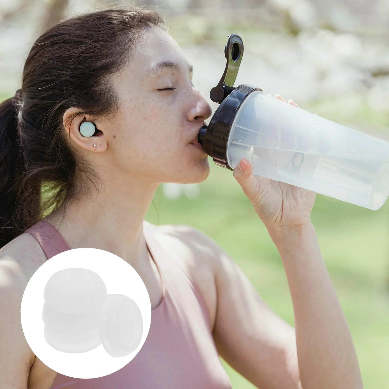 

4 Pcs Water Bottle Silicone Stopper Holder Round Spill Proof Insulation Lid Cover Caps Leakproof Durability Fits