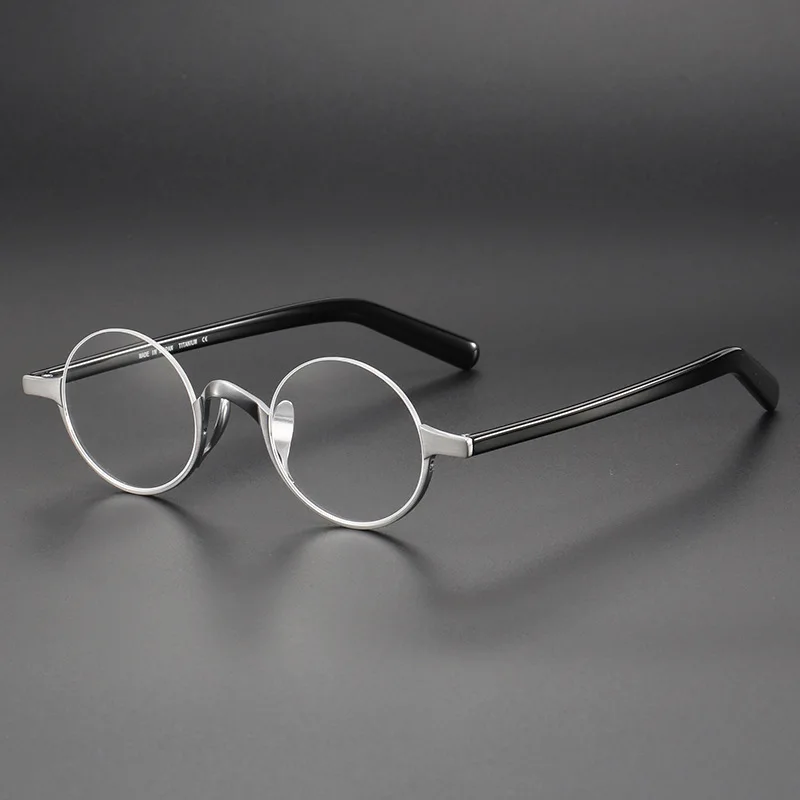 Brand Design Retro Small Round Half-Frame Glasses Men Women Semi-Rim Optical Spectacles Can Customize Myopia Presbyopia Lenses