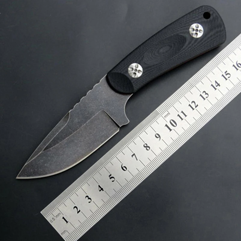 Small Survival Knife D2 Steel Full Tang Fixed Blade Knife With K Sheath G10 Handle Outdoor Camping Knife Tactical Hunting Tool