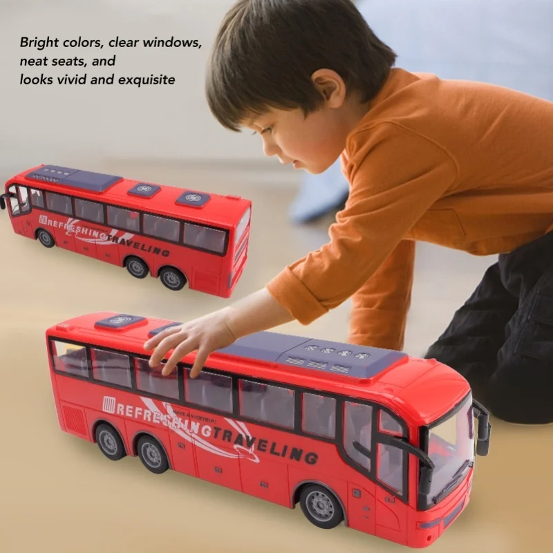 1/30 modelo de ônibus de controle remoto simulação elétrica sem fio grande brinquedo de ônibus RC com controle remoto viagem vermelha