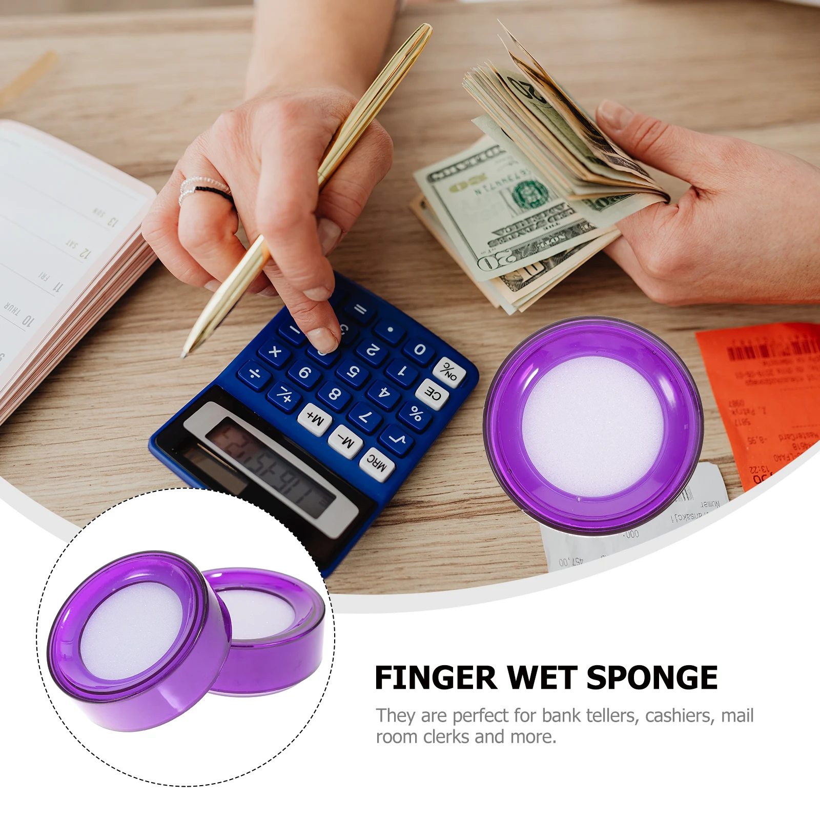 

8Pcs Finger Wet Sponge Counting Sponge Moisteners for Bank Teller Cashier Use Financial Supplies Finger Moistener