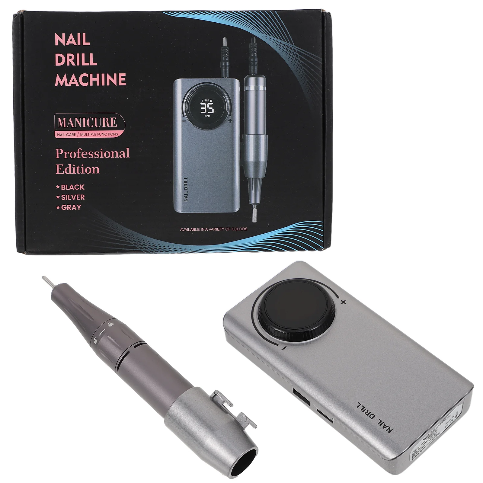 電動ネイルドリルペン充電式ポータブルマニキュアグラインダーネイルアート研磨研削角質トリマーツール