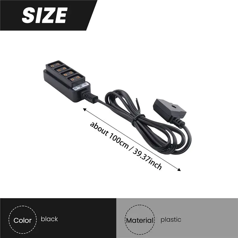 D-Tap Male To 4-Port P-Tap Female Camera Power Supply Distributor DTAP Fourway Splitter view 6