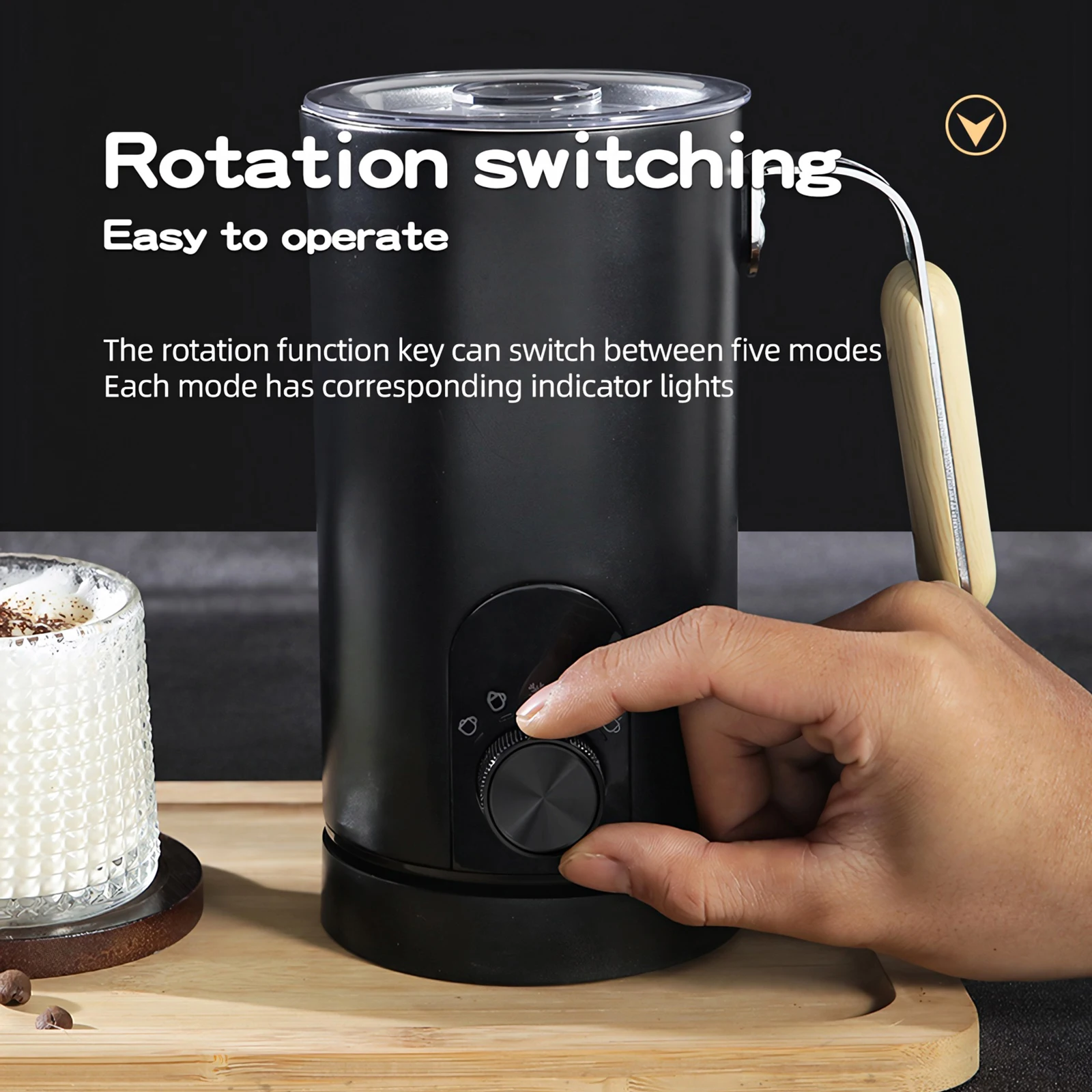 5-in-1 Milchaufschäumer Elektrische Milchschaummaschine Automatischer Milchaufschäumer Elektrischer Milchschäumer Schaumerzeuger für Cappuccino Sahne Ei – Detail 13