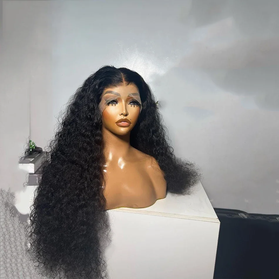 

Натуральный черный парик без клея, мягкий, 26 дюймов, длинный, кудрявый, с кружевной передней частью, для женщин, с эффектом натуральных волос, синтетический, предварительно выщипанный, для повседневного использования