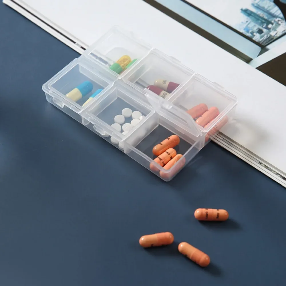 Pill Storage Box 6 Cells Medicine Box Weekly Tablet Holder Storage Organizer Container Case Pill Box Case for Travel