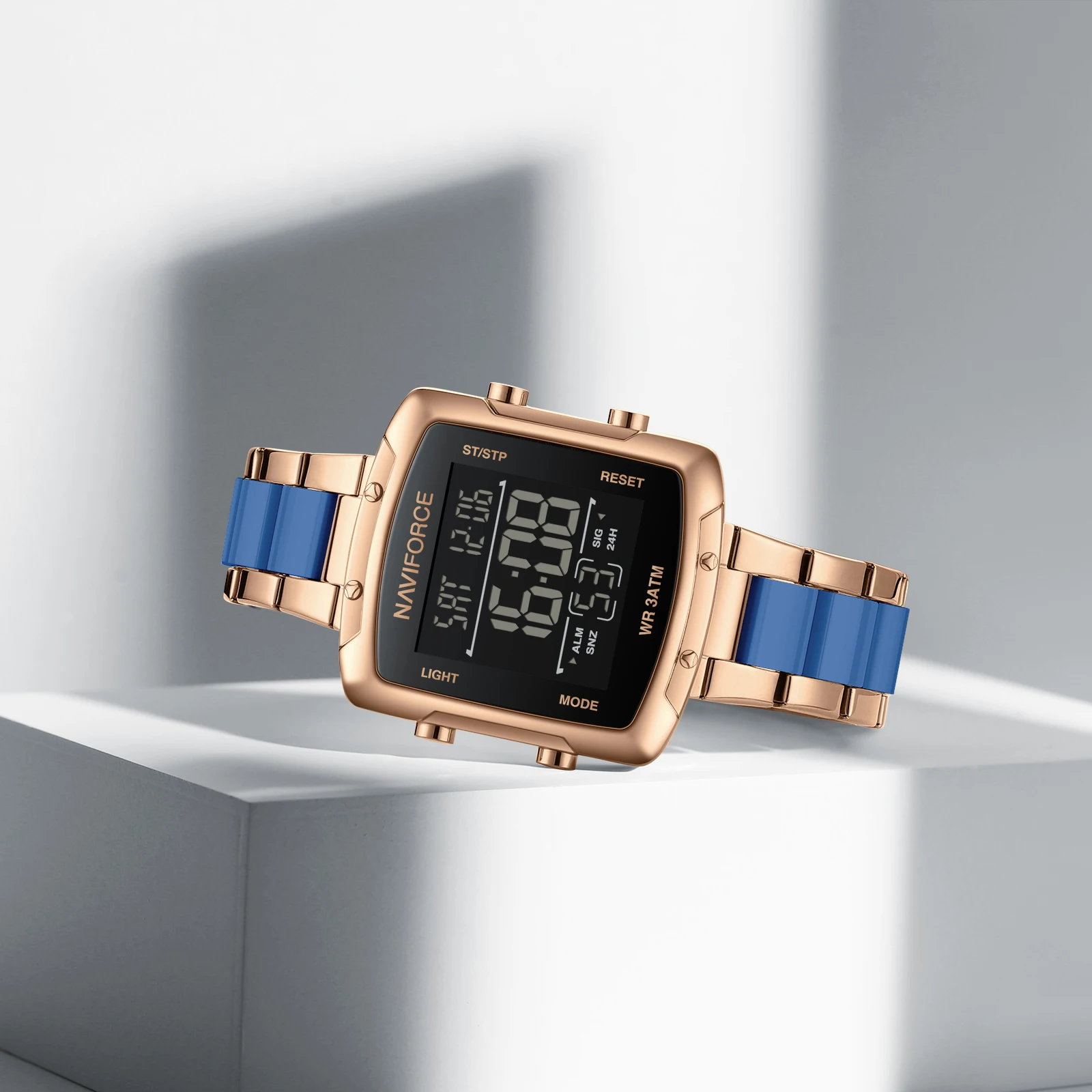NAVIFORCE 5057 marca de relojes electrónicos de moda para hombre elegante calendario de esfera cuadrada impermeable reloj Digital de negocios para mujer