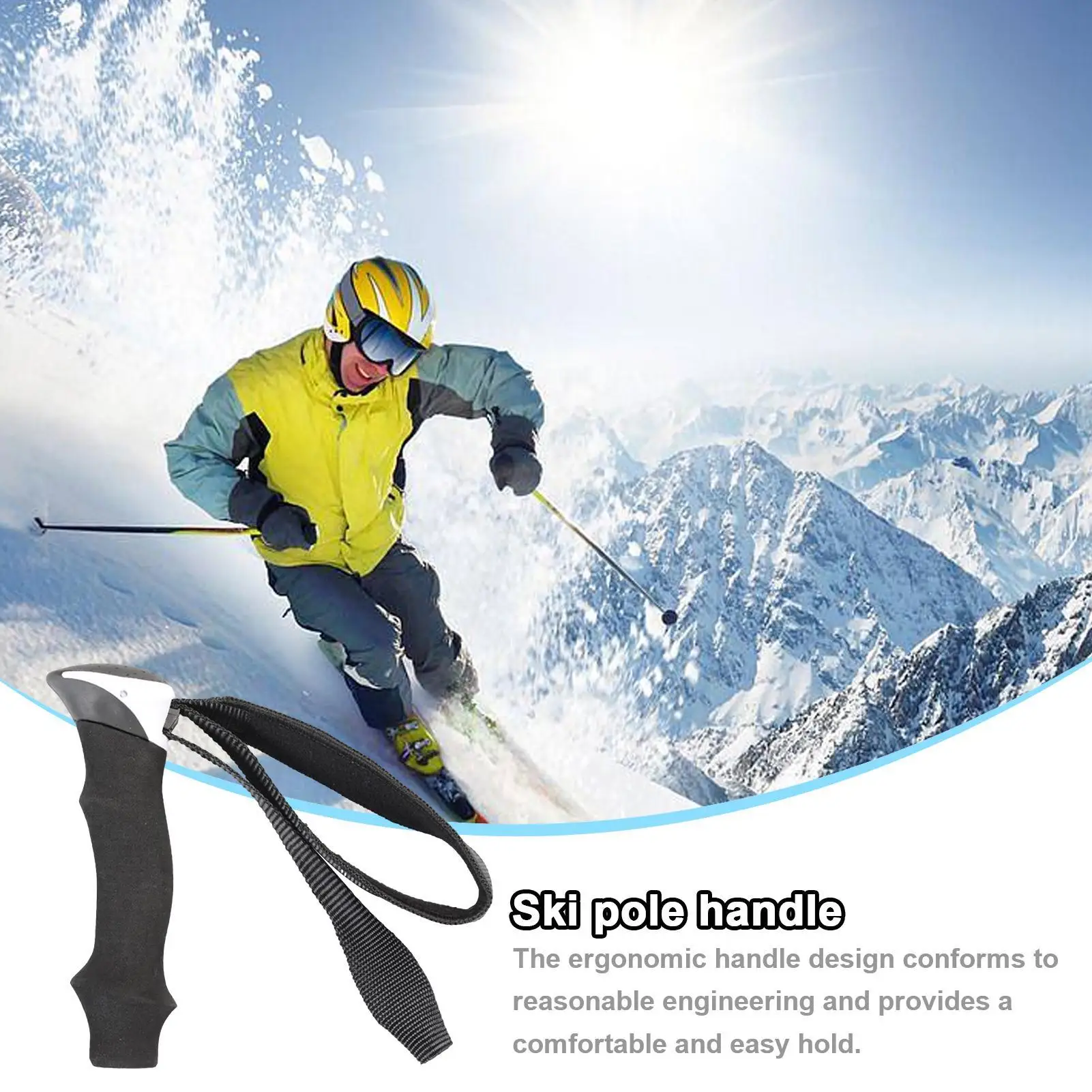 1pc Trekking Ski Pole Grip Handle Replacement with Strap Trekking Ski Pole Grip Accessory For Mountaineering Hiking view 4
