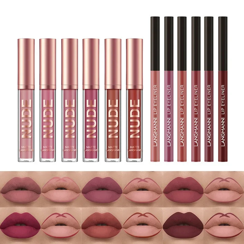 

*Waterproof and durable lipliner set 2 pieces/set of lip contour cosmetics
