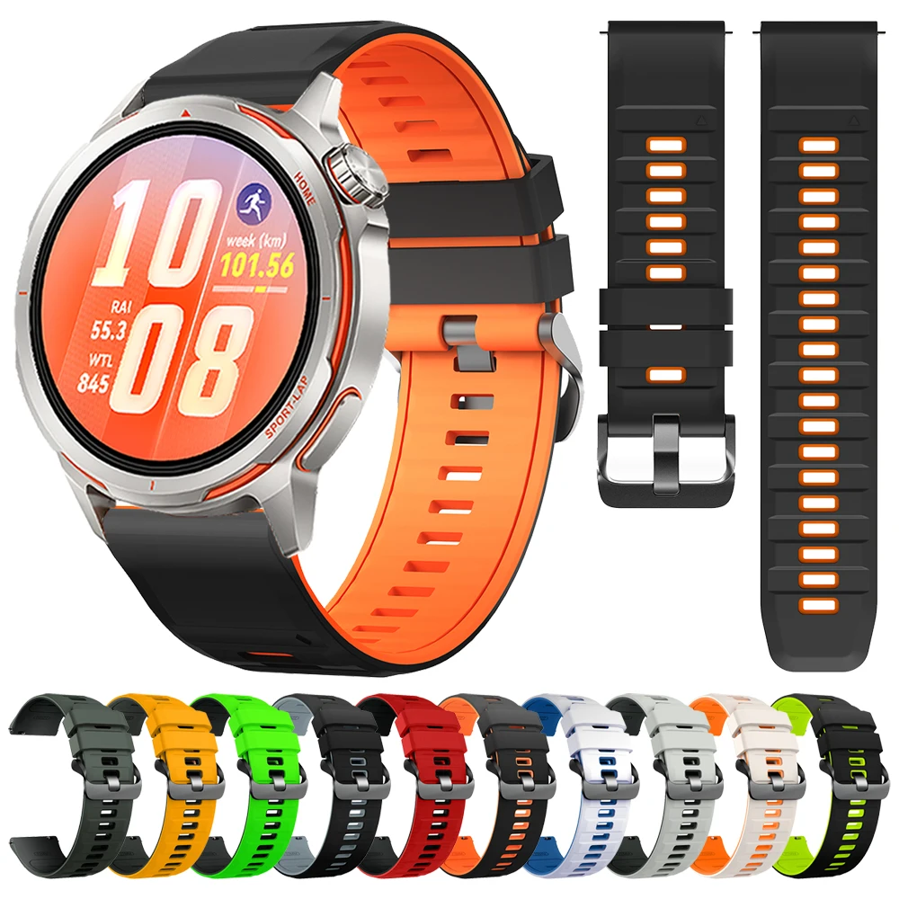 22mm zweifarbiges Sport-Silikonarmband für HUAWEI WATCH GT Runner 2 / GT6 Pro GT5 GT4 GT3 46mm / Ultimate Ersatzarmband
