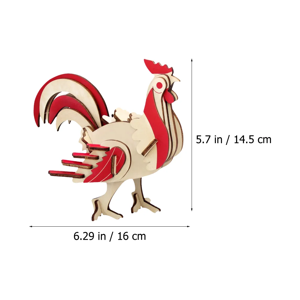 Assemblare modello di puzzle gallo in legno gallo puzzle giocattolo educativo bambino animale