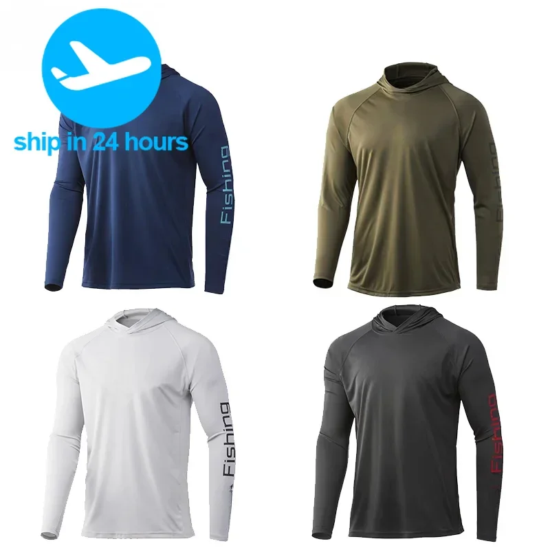 

Fishing Hooded Clothing Men Long Sleeve Breathable Fishing Wear Outdoor Sun Protection Fishing Shirts